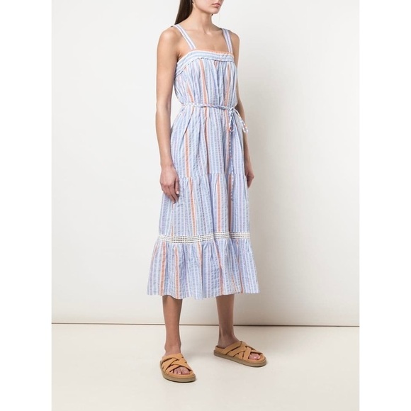 lemlem Bahiri Sweepy Striped Dress in Light Sky Blue size Medium NWT - Picture 6 of 11